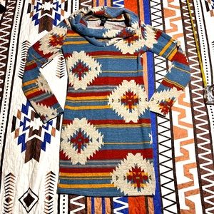 Aztec Pattern Sweater Dress